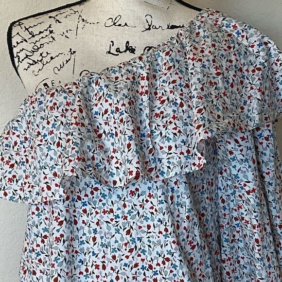 Zara Basics Floral One Shoulder Top - Picture 4 of 10